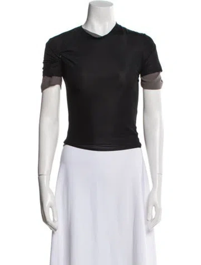 Pre-owned Christopher Esber Crew Neck Short Sleeve Crop Top In Black