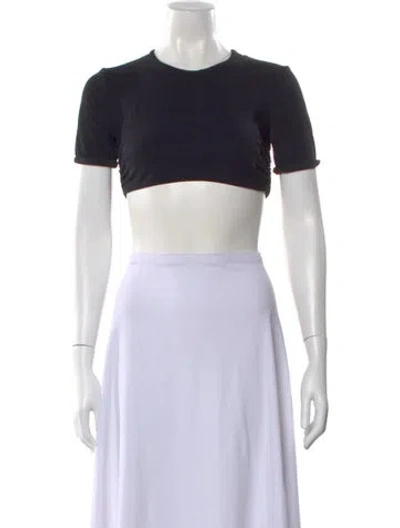 Pre-owned Christopher Esber Crew Neck Short Sleeve Crop Top In Gray
