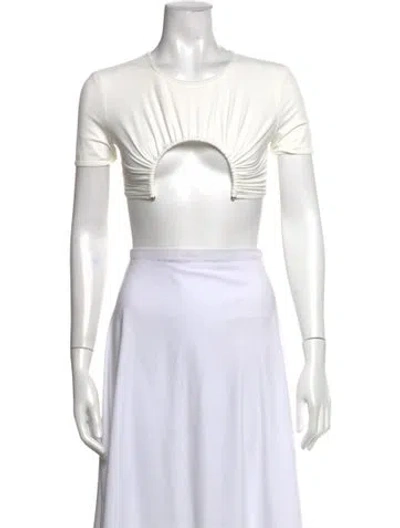 Pre-owned Christopher Esber Crew Neck Short Sleeve Crop Top In Neutral