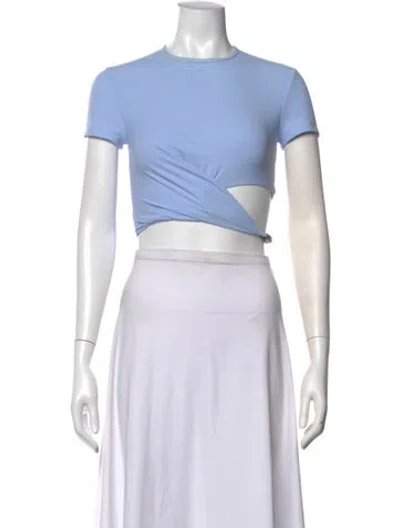 Pre-owned Christopher Esber Crew Neck Short Sleeve Crop Top In Neutrals