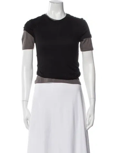 Pre-owned Christopher Esber Crew Neck Short Sleeve Top In Black