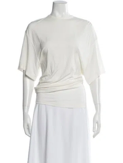 Pre-owned Christopher Esber Crew Neck Short Sleeve Top In White