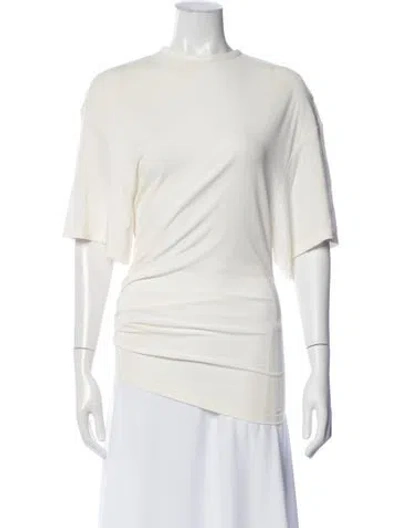 Pre-owned Christopher Esber Crew Neck Short Sleeve Top In White