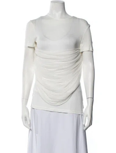 Pre-owned Christopher Esber Crew Neck Short Sleeve Top In White
