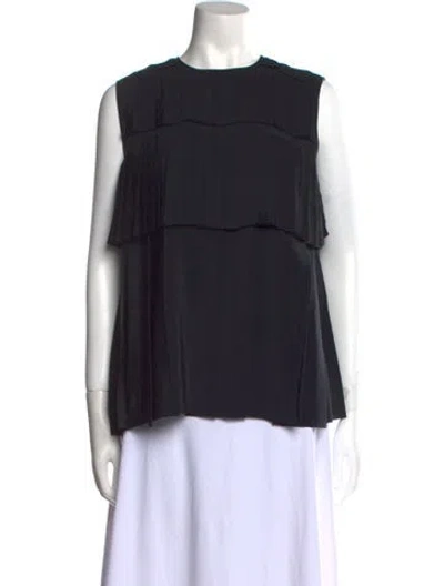 Pre-owned Christopher Esber Crew Neck Sleeveless Blouse In Black