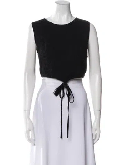 Pre-owned Christopher Esber Crew Neck Sleeveless Crop Top In Black