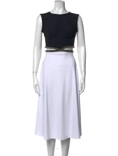 Pre-owned Christopher Esber Crew Neck Sleeveless Crop Top In Black