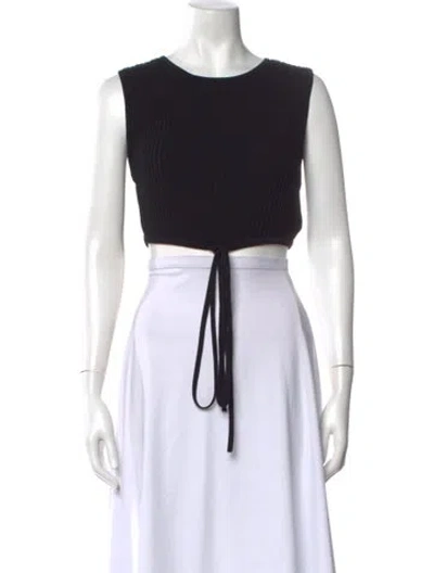 Pre-owned Christopher Esber Crew Neck Sleeveless Crop Top In Black