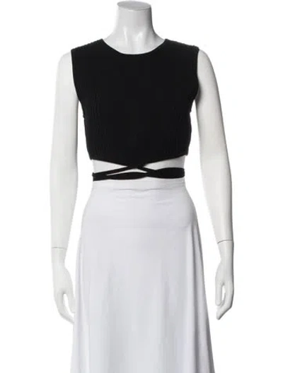 Pre-owned Christopher Esber Crew Neck Sleeveless Crop Top In Black