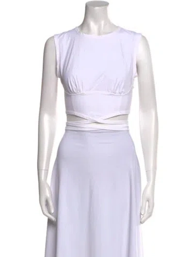 Pre-owned Christopher Esber Crew Neck Sleeveless Crop Top In Neutral