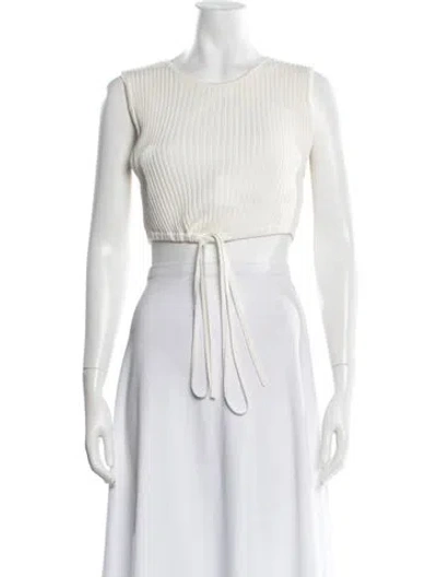 Pre-owned Christopher Esber Crew Neck Sleeveless Crop Top In Neutrals