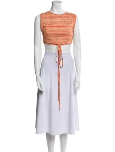 Pre-owned Christopher Esber Crew Neck Sleeveless Crop Top In Orange