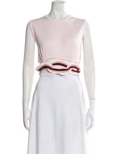 Pre-owned Christopher Esber Crew Neck Sleeveless Crop Top In Pink