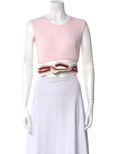 Pre-owned Christopher Esber Crew Neck Sleeveless Crop Top In Pink