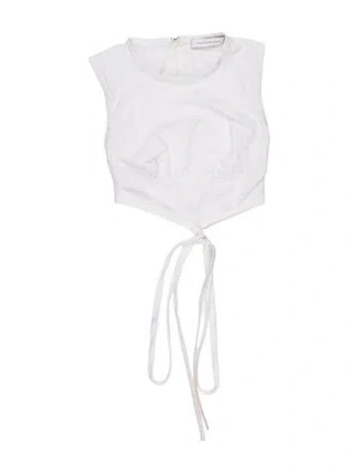 Pre-owned Christopher Esber Crew Neck Sleeveless Crop Top In White