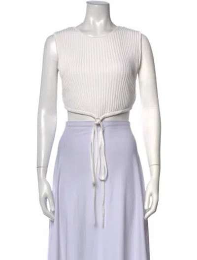 Pre-owned Christopher Esber Crew Neck Sleeveless Crop Top In White