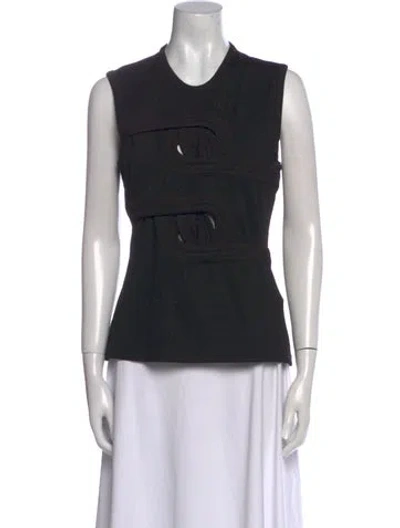Pre-owned Christopher Esber Crew Neck Sleeveless Top In Black