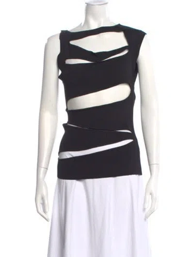Pre-owned Christopher Esber Crew Neck Sleeveless Top In Black