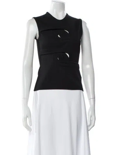Pre-owned Christopher Esber Crew Neck Sleeveless Top In Black