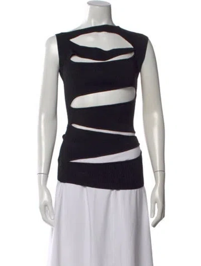 Pre-owned Christopher Esber Crew Neck Sleeveless Top In Black