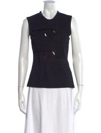 Pre-owned Christopher Esber Crew Neck Sleeveless Top In Black