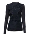 Christopher Esber Hollow Venus Cutout Mesh Top In Black