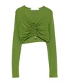 Christopher Esber Gathered-effect Ribbed Crop Top In Green