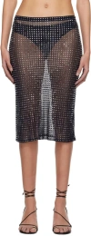 Christopher Esber Navy Cristalla Midi Skirt In Black