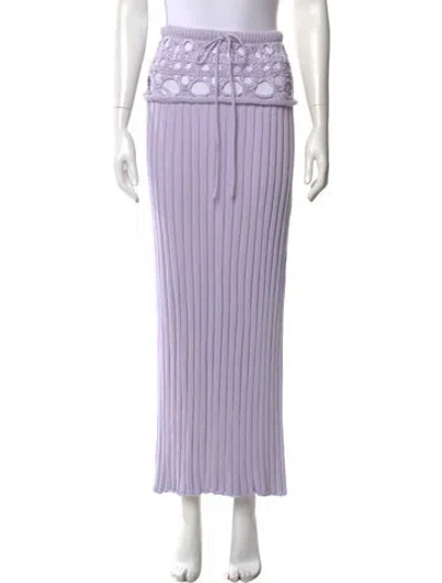 Pre-owned Christopher Esber Crochet Trim Long Skirt In Purple