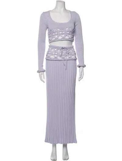 Pre-owned Christopher Esber Crochet Trim Skirt Set In Purple