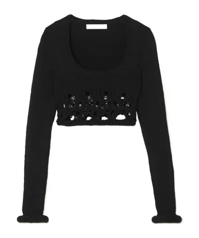 Christopher Esber Crocheted Short Top In Black
