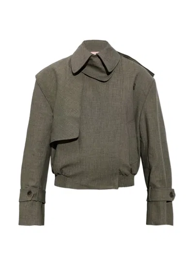 Christopher Esber Short-sleeved Bomber Jacket In Green