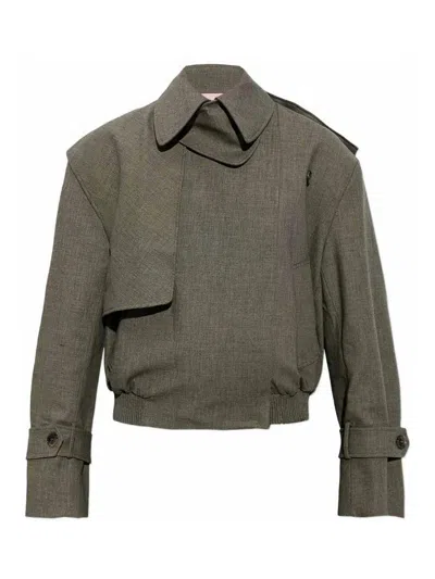 Christopher Esber Cropped Trench Jacket In Grey