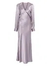 Christopher Esber Womens Mauve Crosscut Long-sleeves Silk Maxi Dress In Purple
