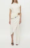 Christopher Esber Crystal Cable Chain Draped Midi Skirt Trouser In White