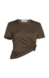 Christopher Esber Crystal Droplet Jersey T-shirt In Green
