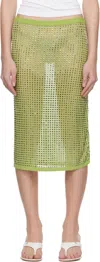 Christopher Esber Green Cirrus Straight Midi Skirt In Green