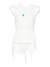 Christopher Esber Crystal Pin Embellished Jersey Tank Top In White