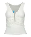 Christopher Esber Crystal Pin Embellished Jersey Tank Top In White