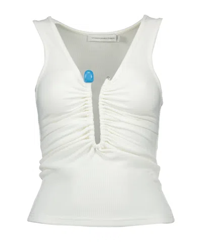 CHRISTOPHER ESBER CRYSTAL-EMBELLISHED TANK TOP