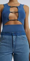 Christopher Esber Crystal Lattice Tank Top In Mare In Multi
