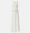 Christopher Esber Crystal Orbit Lace-trimmed Maxi Dress In White