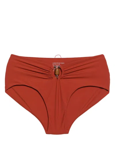 CHRISTOPHER ESBER CRYSTAL ORBIT RUCHED BIKINI BOTTOMS - WOMEN'S - ELASTANE/POLYAMIDE