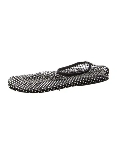 Pre-owned Christopher Esber Crystal Patterned Flats In Black