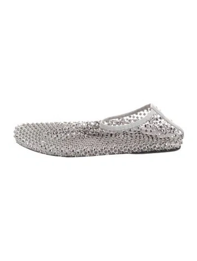 Pre-owned Christopher Esber Crystal Patterned Flats In Silver