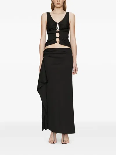 Christopher Esber Crystal-pendant Cascade Skirt In Black