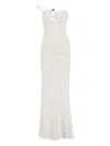 Christopher Esber Crystal Pin Cutaway Embellished Maxi Dress In White