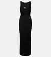 Christopher Esber Womens Black Crystal Pin Embellished Tank Jersey Maxi Dress In Black