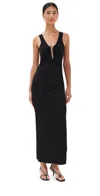 Christopher Esber Womens Black Crystal Pin Embellished Tank Jersey Maxi Dress In Black
