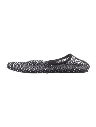 Pre-owned Christopher Esber Crystal Printed Flats In Black